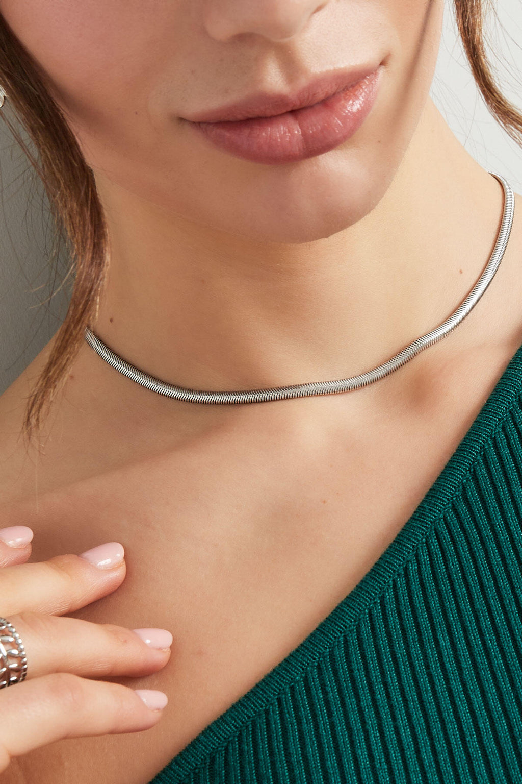 Flat collar with print - gold - 4.0mm