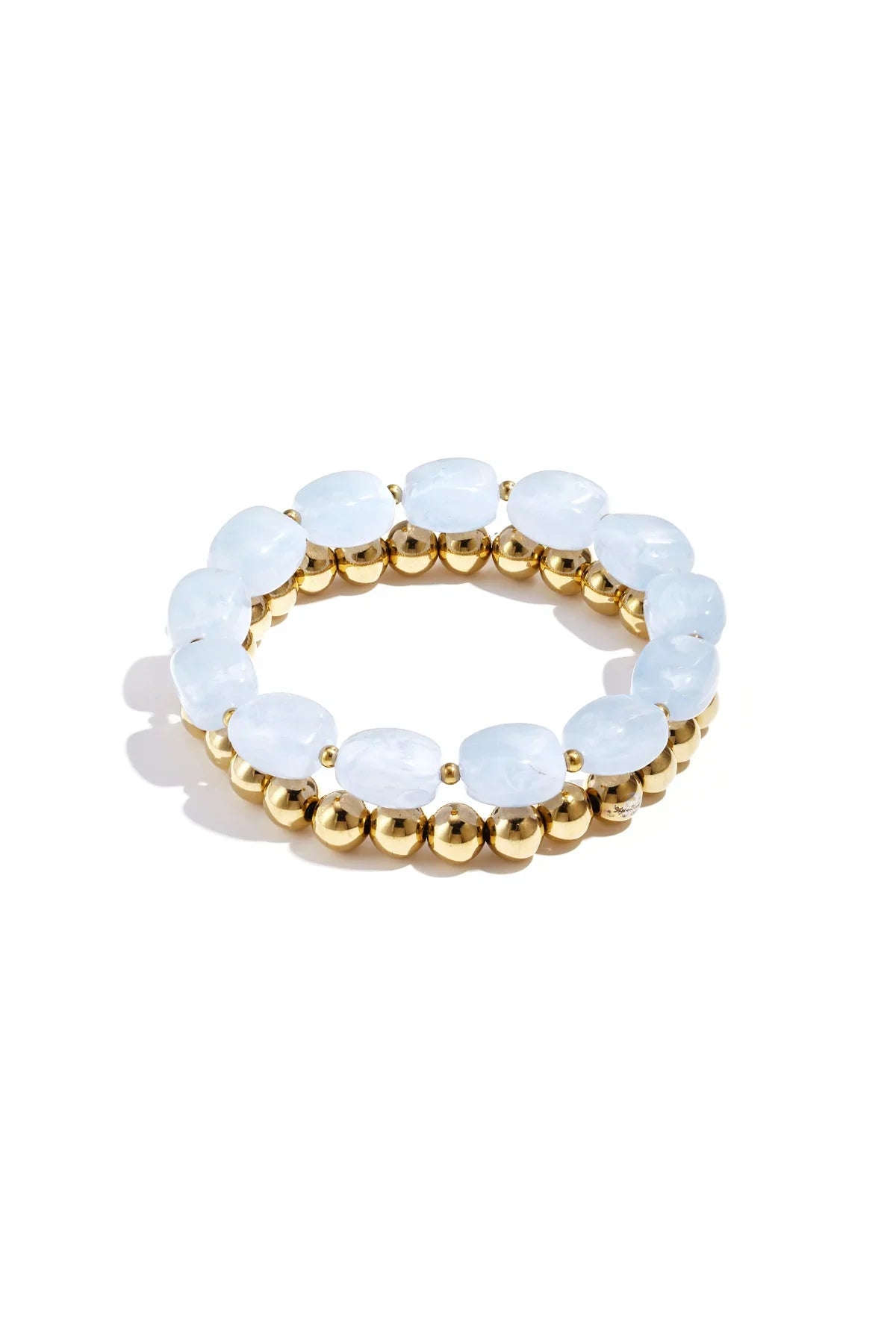 Pulseras de acero inoxidable con cuentas, estilo casual y sencillo para uso diario. Joyería para mujer.