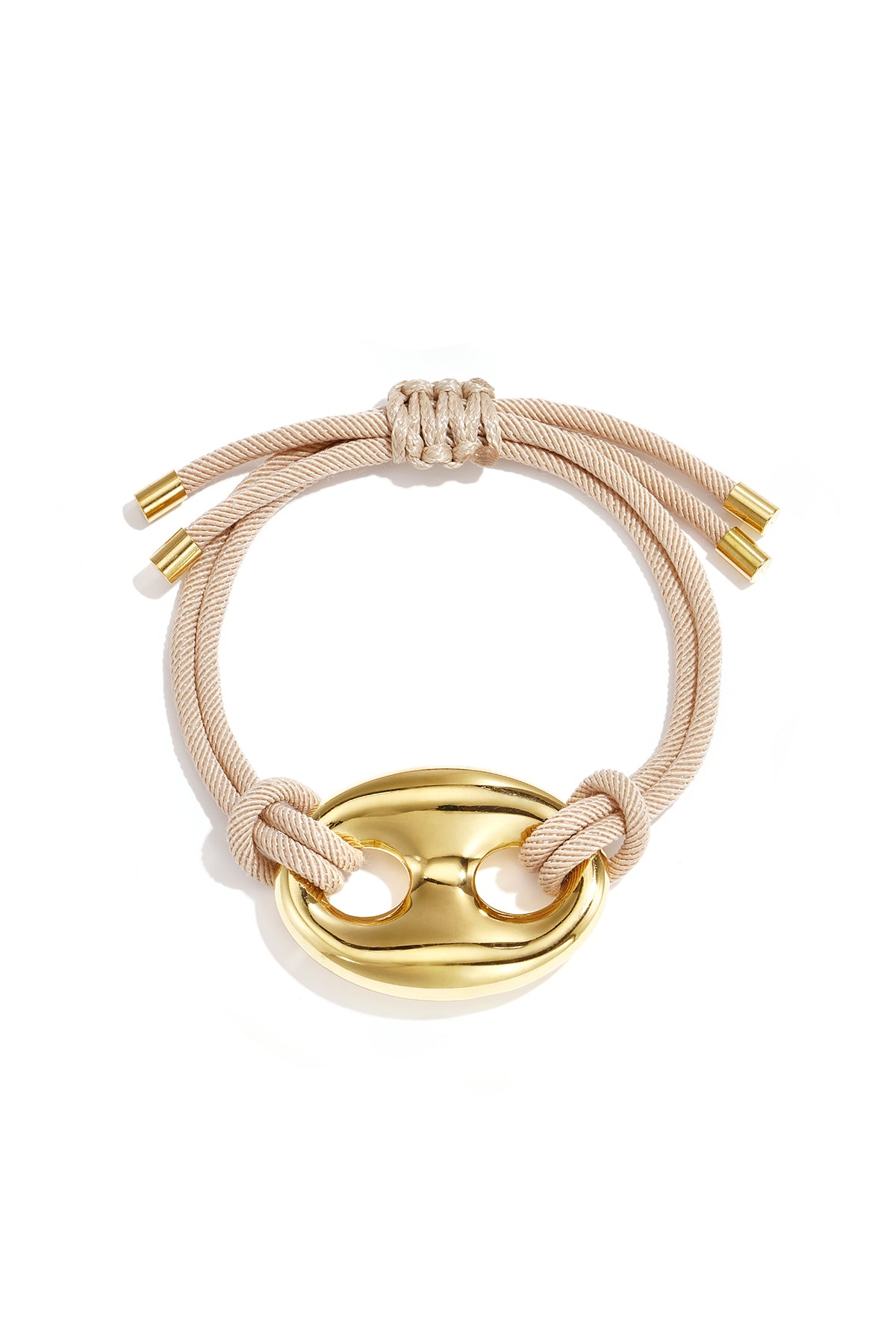 Pulsera de cordón de satén con detalle de botón