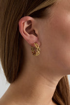 Pendientes de aro con corazones alternados