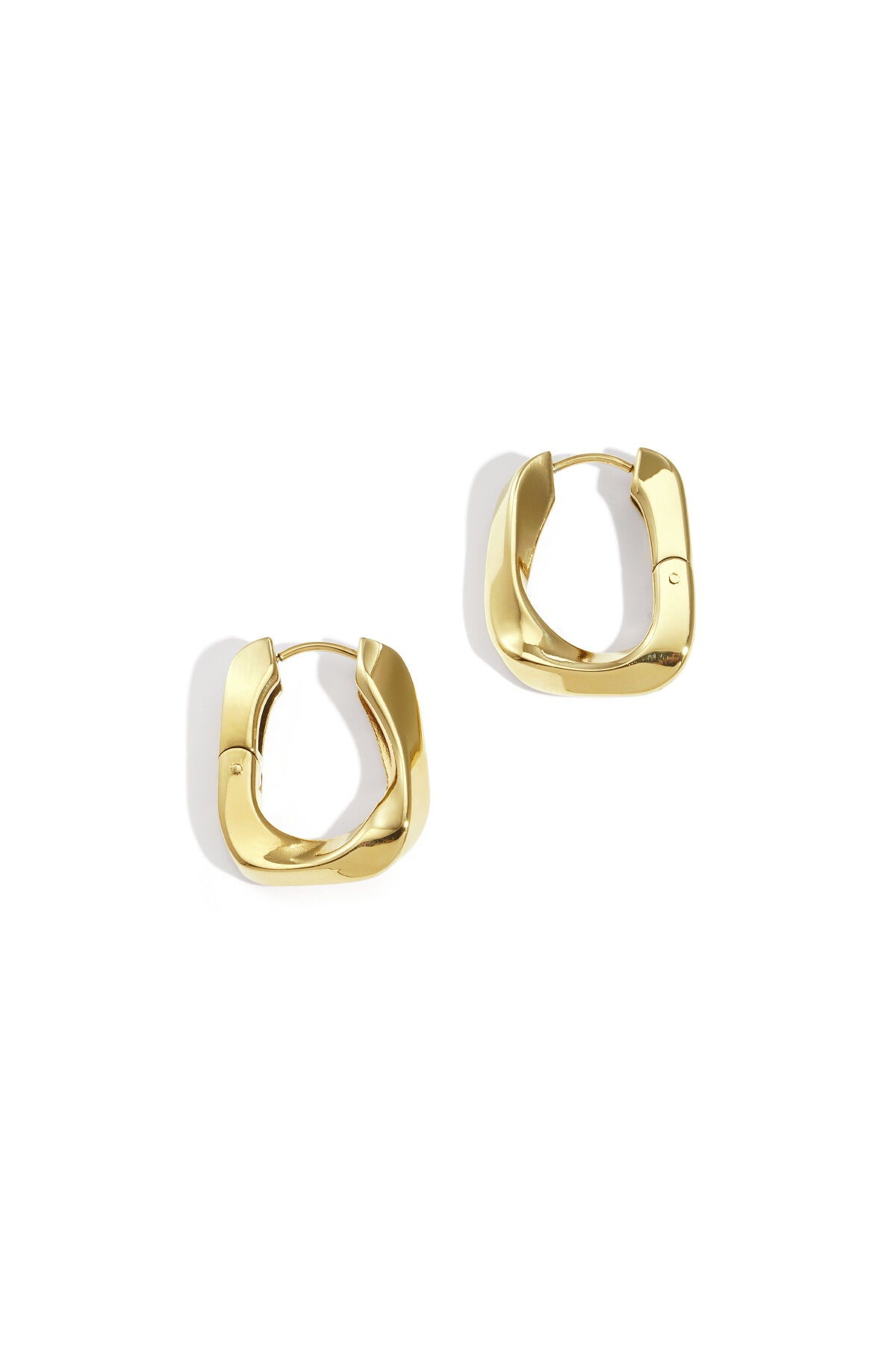 Twisted rectangular hoop earrings