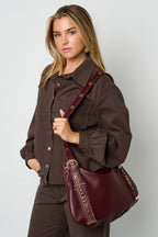 Bolsos de hombro de color sólido, casuales, de PU, accesorios diarios