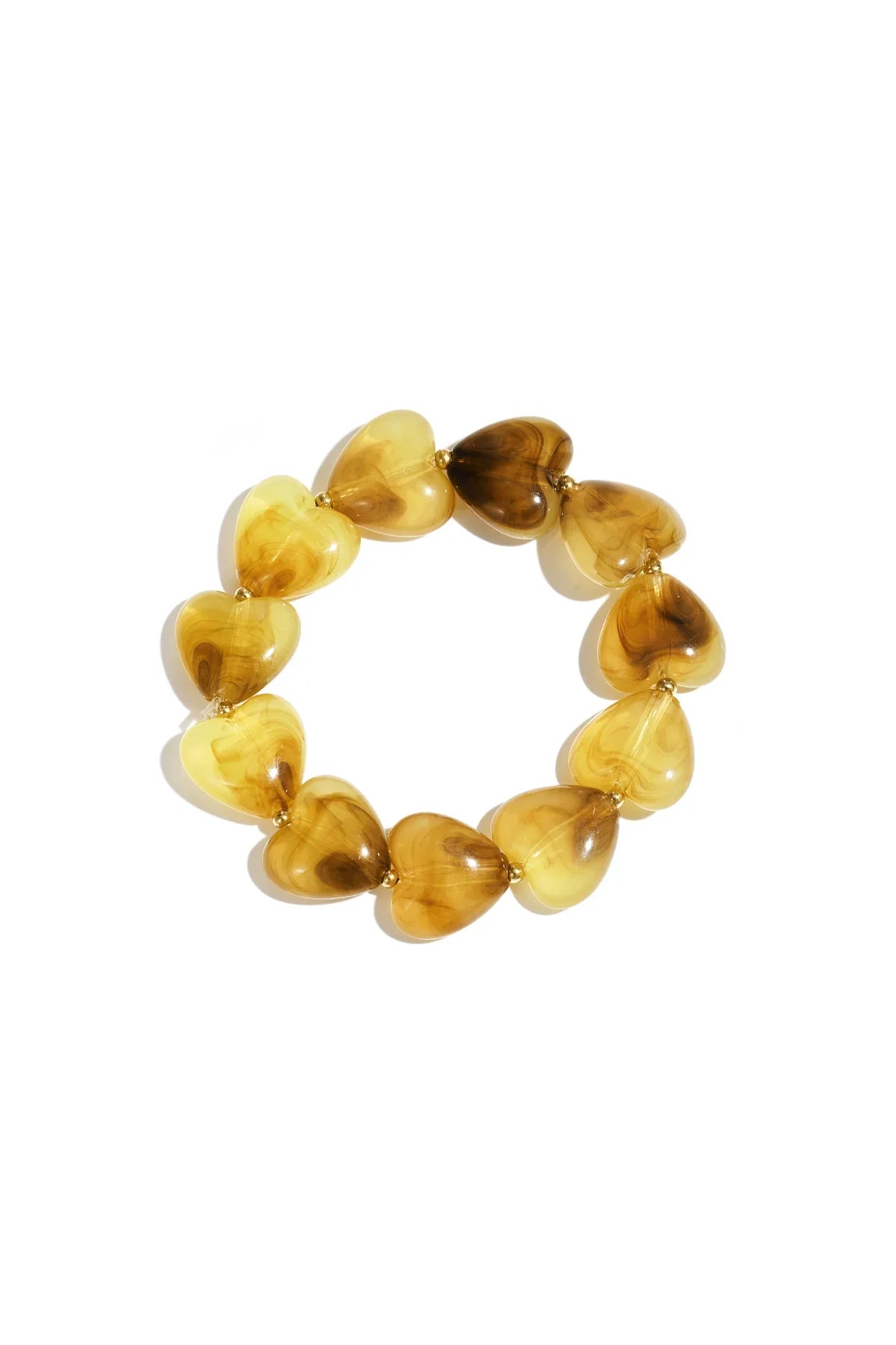 Pulseras de cuentas acrílicas con forma de corazón, informales, diarias, sencillas, joyería para mujer