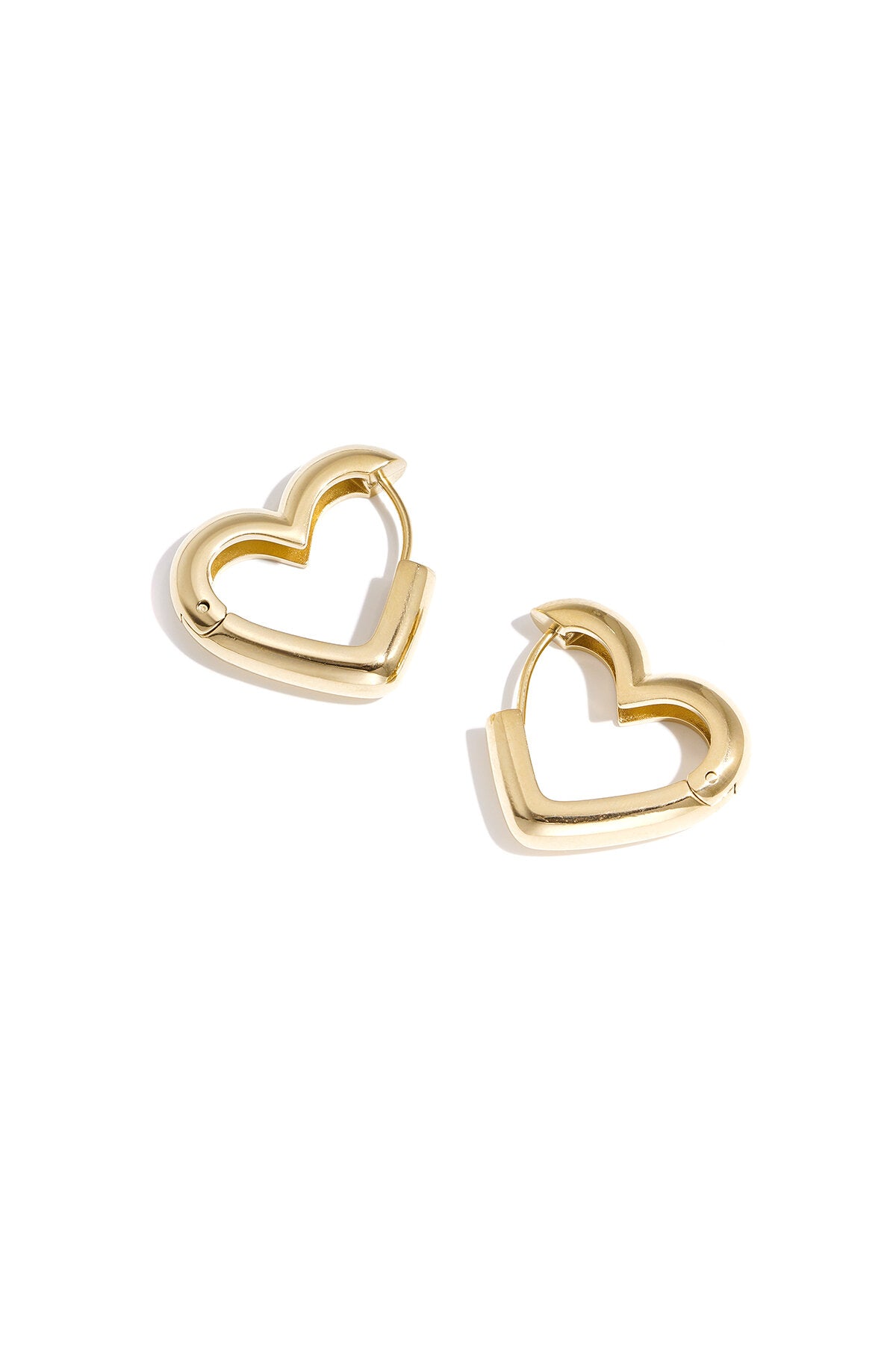 Heart-shaped hoop earrings in three sizes
