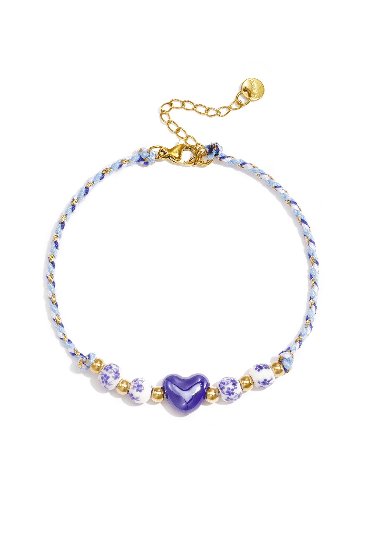 Tobilleras de cuerda con forma de corazón, estilo casual y romántico para mujer.