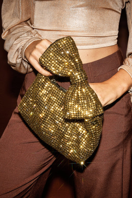 Bolsos de mano con lazo, elegantes accesorios de poliéster para reuniones y fiestas.
