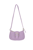 Sac minimaliste violet avec boucle dorée et bandoulière réglable