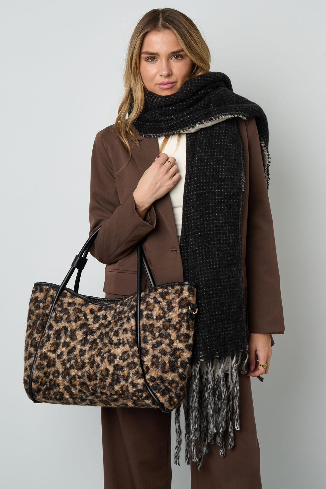 Sacs à main imprimé léopard, décontractés, en coton, accessoires du quotidien