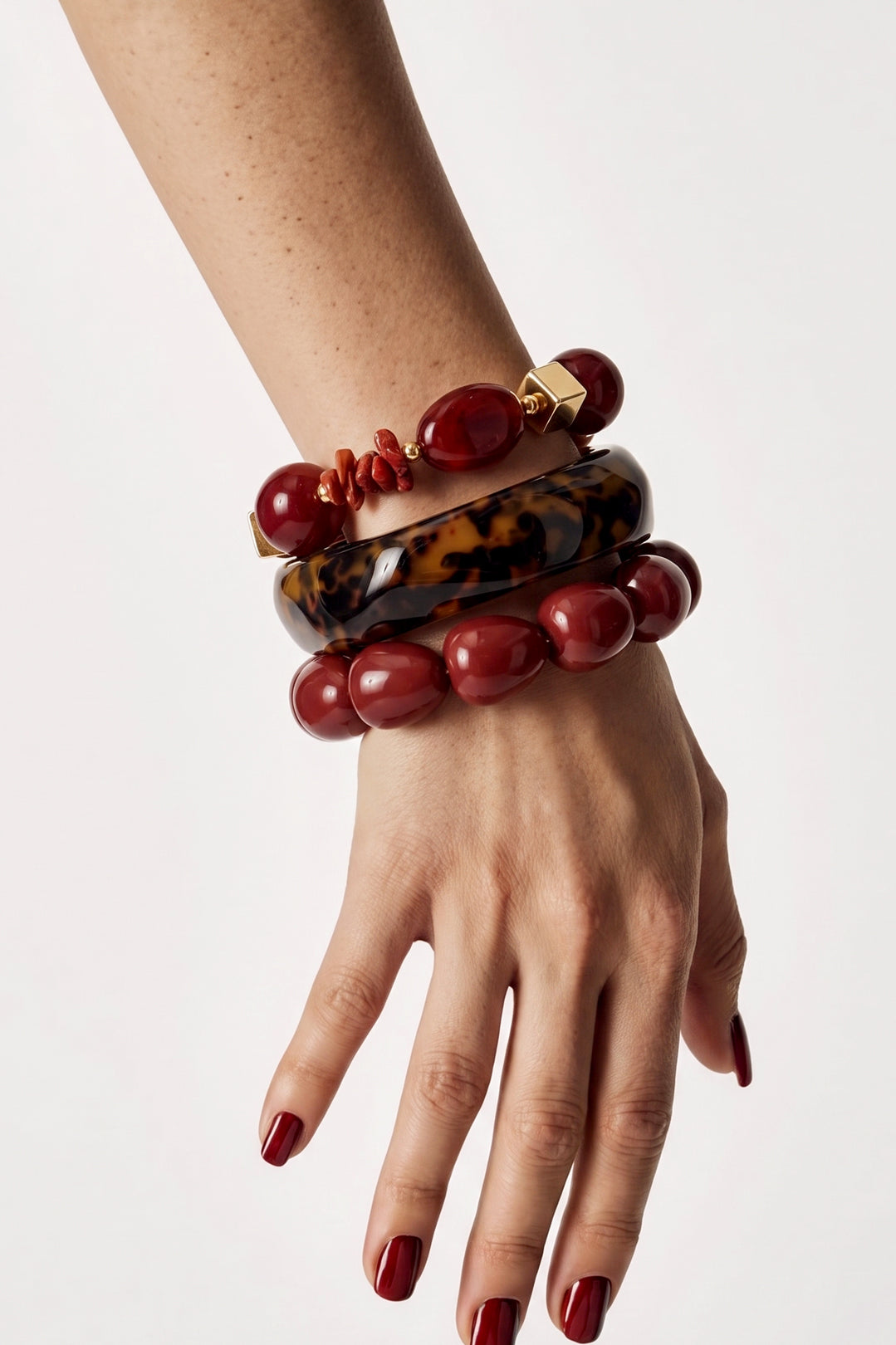 Pulseras de resina con cuentas, serie Sweet Daily Romantic, joyería para mujer
