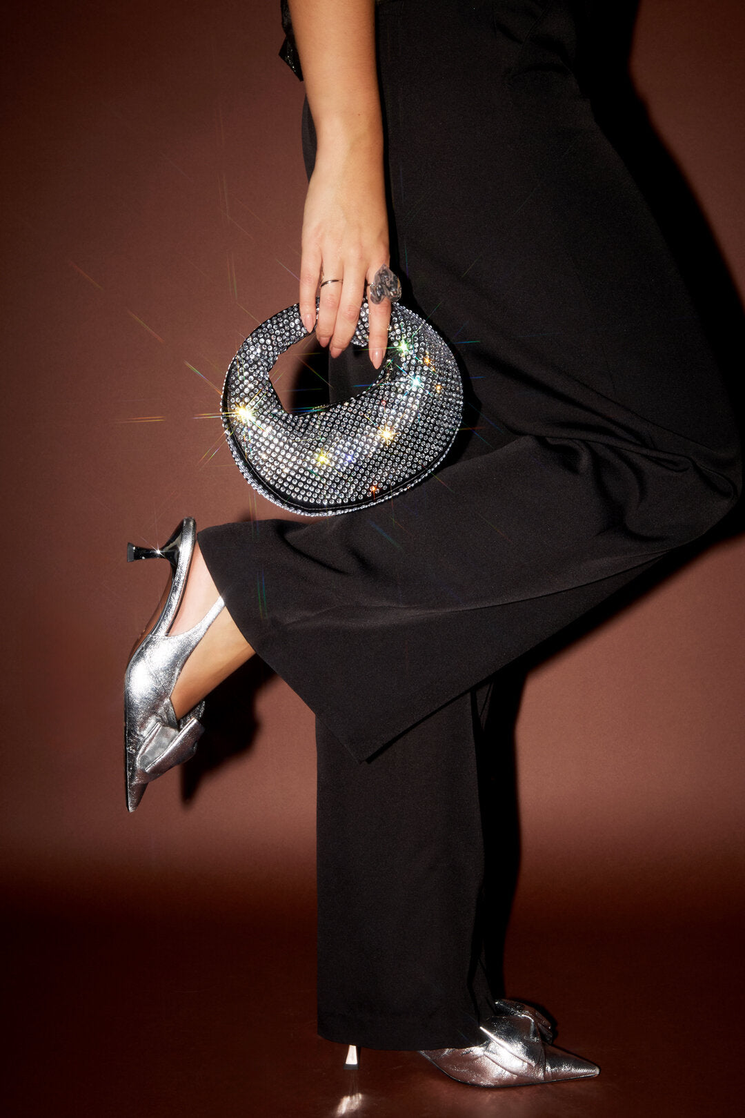 Bolsos de mano de poliéster de color liso, elegantes, para reuniones y fiestas.