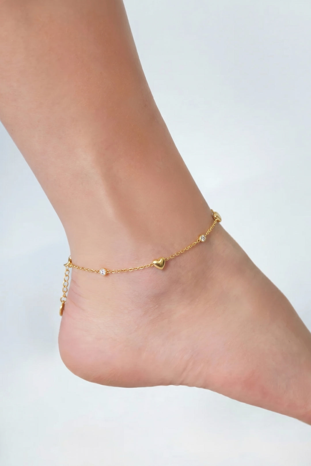 Tobilleras de acero inoxidable con forma de corazón, sencillas, de la serie Daily Simple, joyería para mujer.