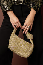 Bolsos de mano de poliéster de color liso, elegantes, accesorios diarios.
