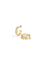 Pendientes de aro con corazones alternados