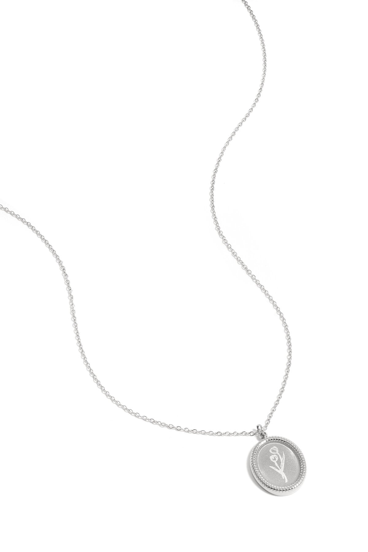 Stainless steel necklace with tulip flower