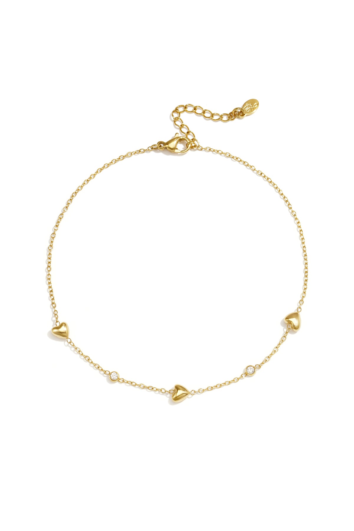 Tobilleras de acero inoxidable con forma de corazón, sencillas, de la serie Daily Simple, joyería para mujer.