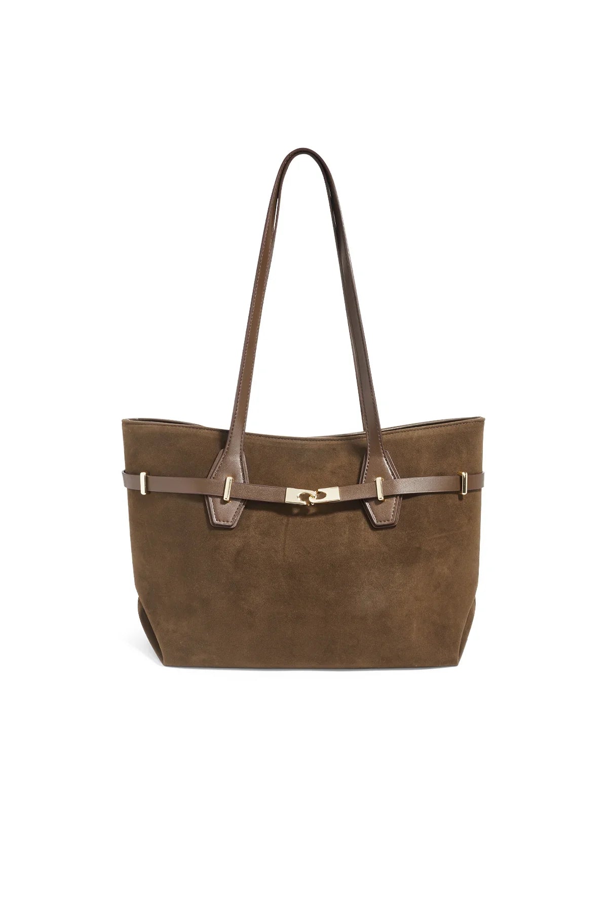 Bolsos tote de color liso, informales, de ante, accesorios para el día a día