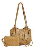Bolsos de hombro de color liso, estilo casual, de poliuretano, para uso diario.